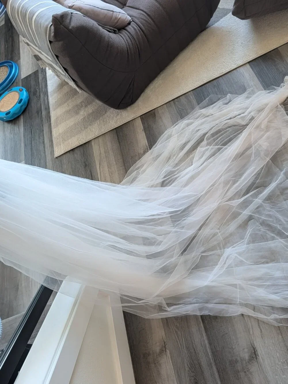 Two tier champagne / ivory ombre cathedral tulle bridal veil